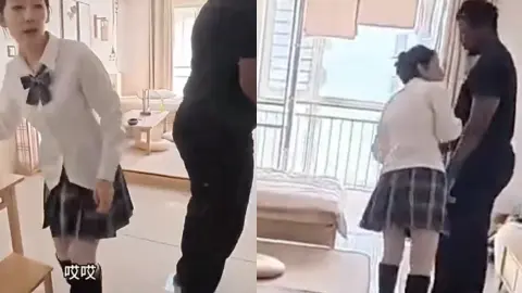 B站送外卖UP主JK女孩黑人男友